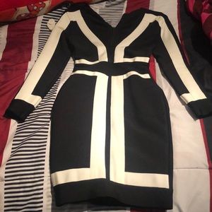 Black and white bandage dress